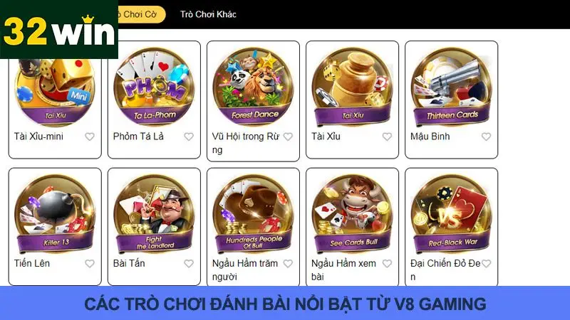 Các game bài V8 nổi bật nhất
