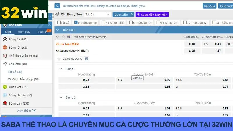 Khái niệm về SABA thể thao