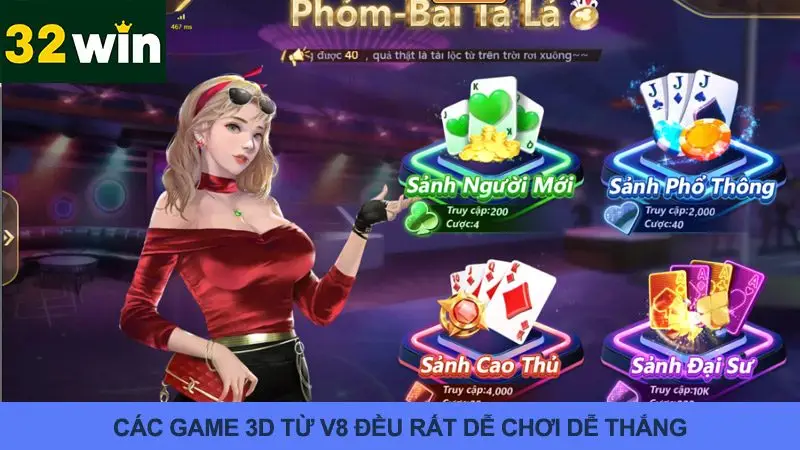 Lợi thế khi chơi game bài 3D V8