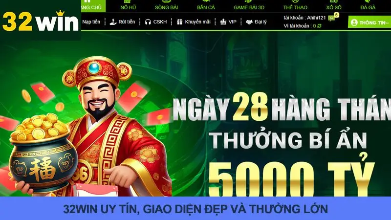 Nhà cái 32win có rất nhiều ưu điểm tuyệt vời