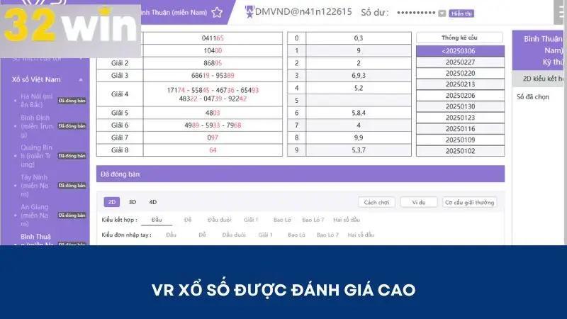 Người chơi đánh giá cao về sảnh xổ số VR