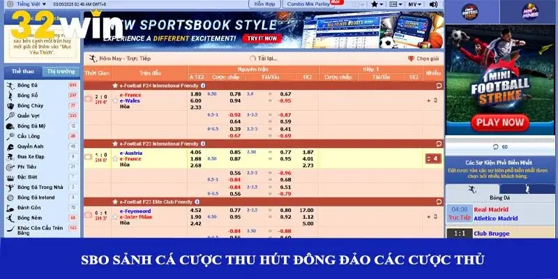 SBO sảnh cá cược thu hút đông đảo các cược thủ